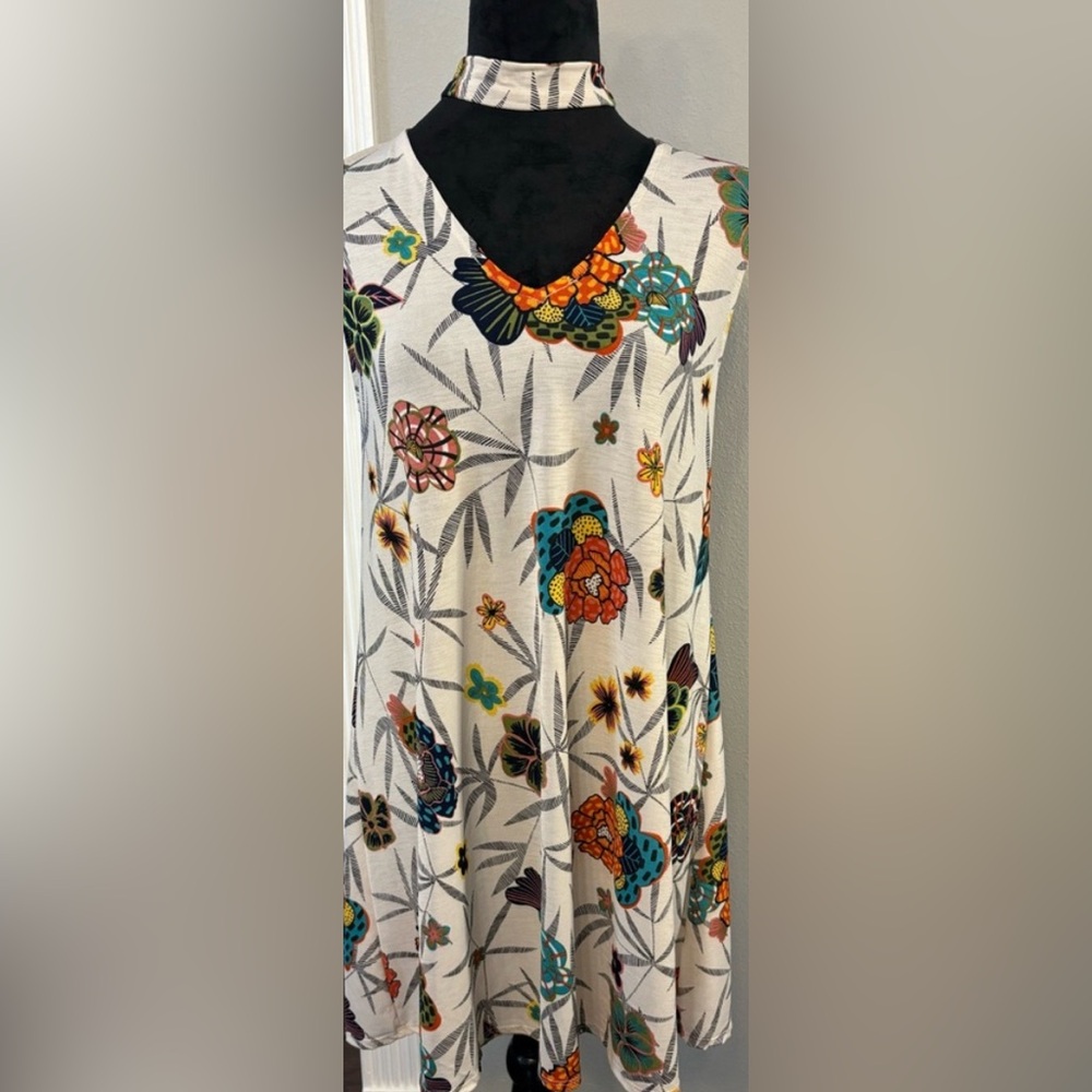 TIMING, Floral Print Sleeveless Dress, Size Medium